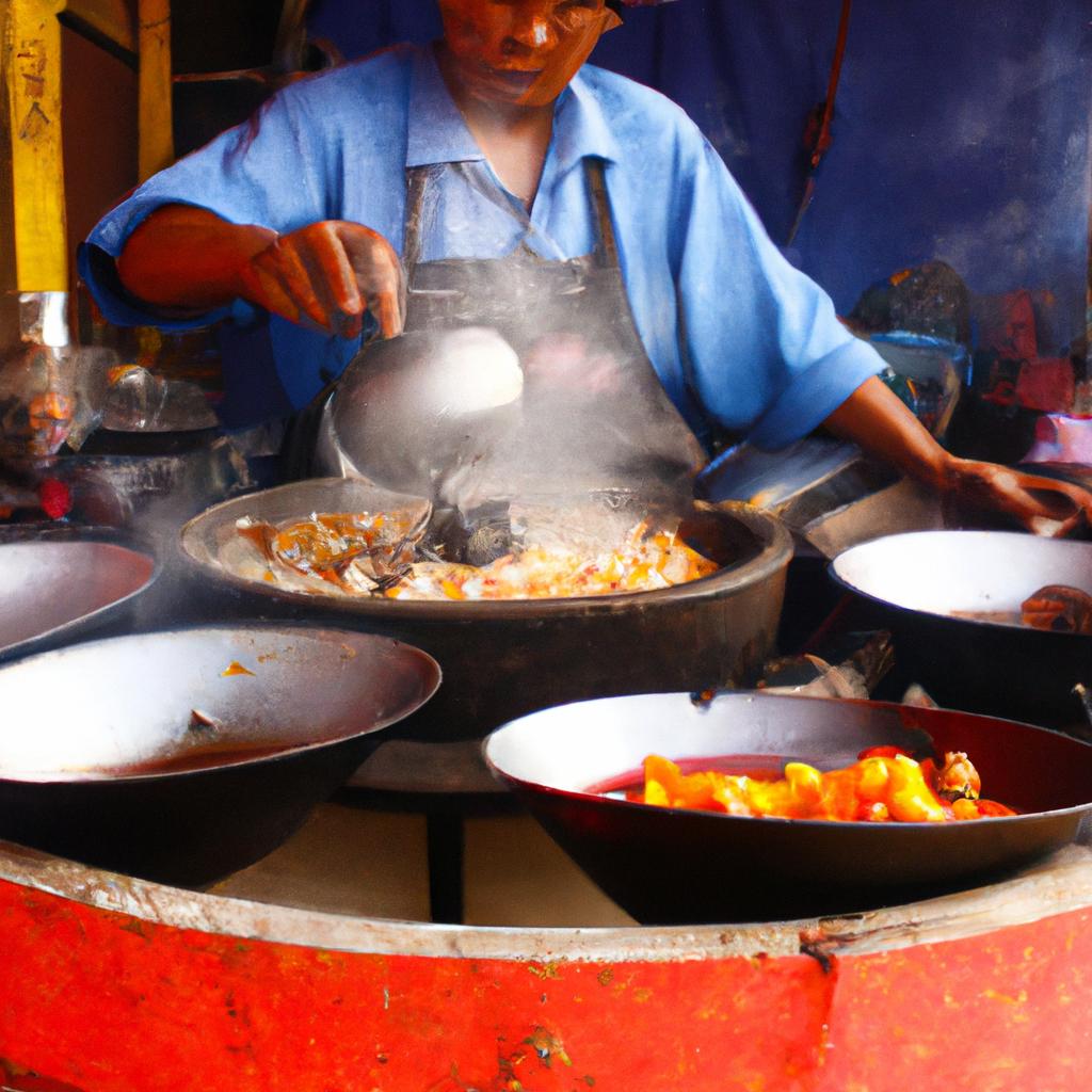 Person operating food stall